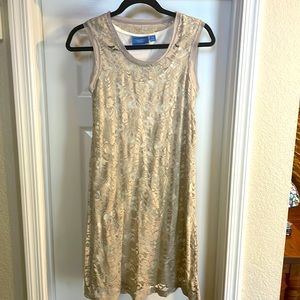 Cream lace lined tank semi formal dress